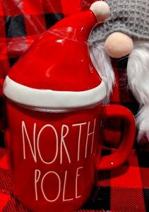 Rae Dunn Christmas North Pole Mug with Topper